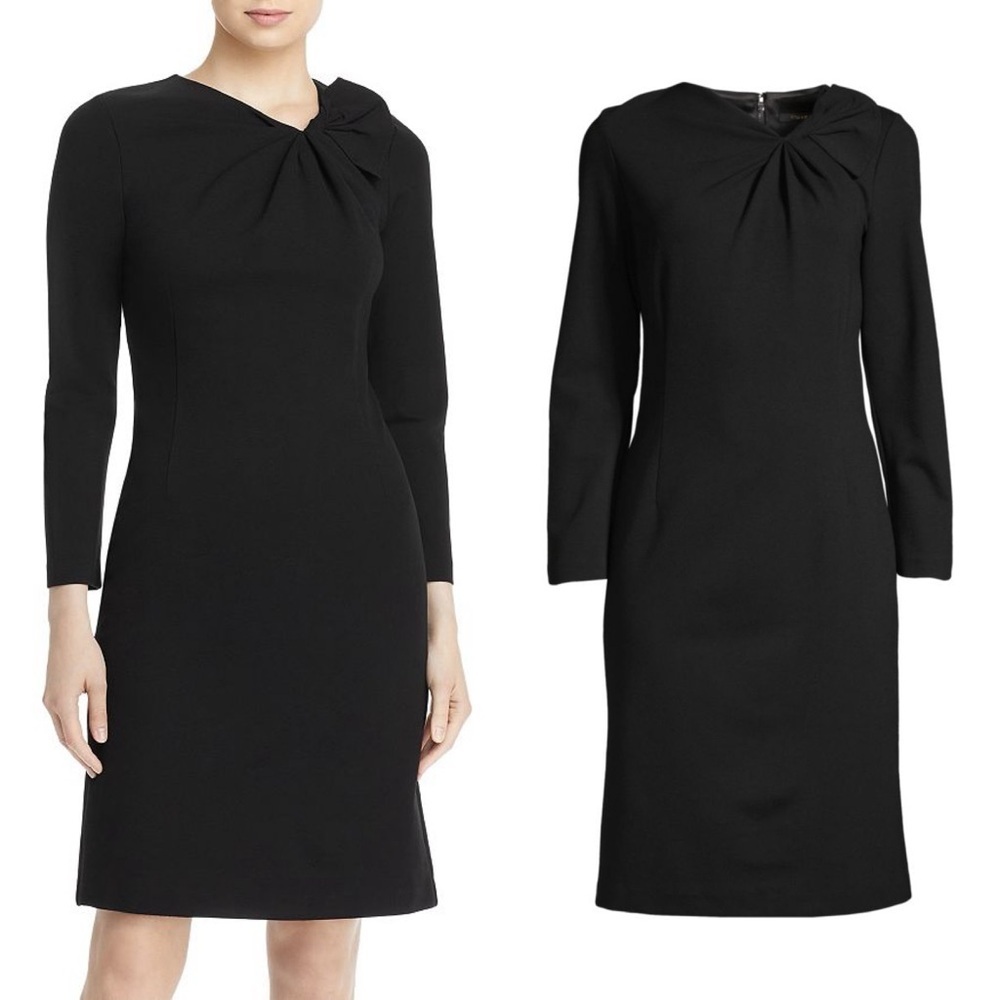 Kobi Halperin Gwenn Dress Stretch Pencil Dress Slimming Neck Black XS